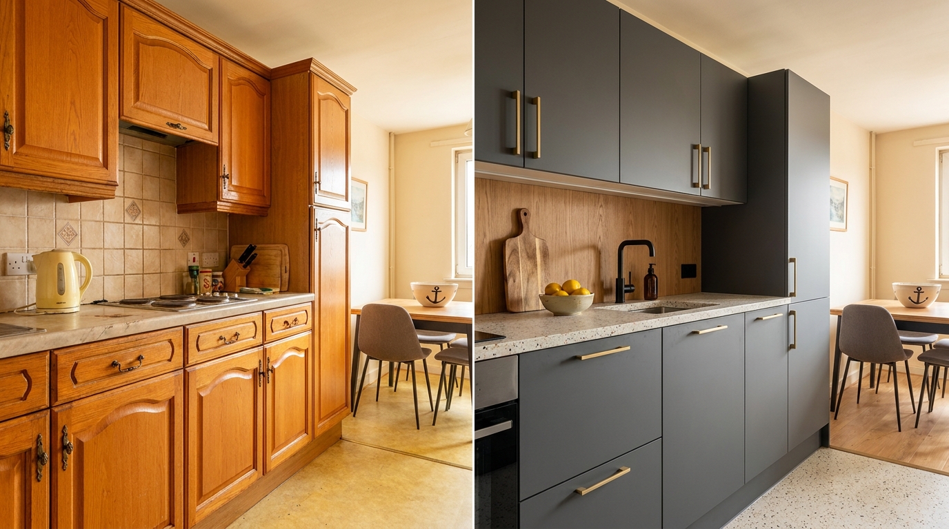 Pienen keittiön remontti 2026: 4 tasoa ilman rikkomista